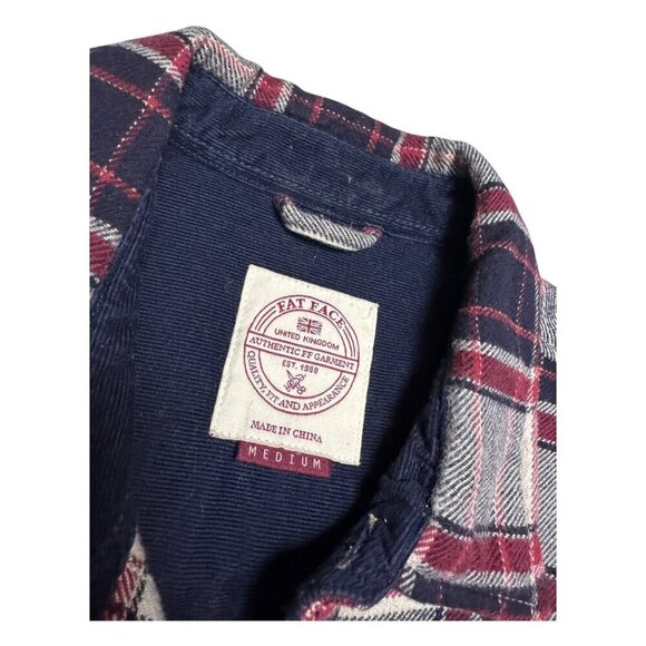 FAT FACE Plaid Lined Winter Fall Button Long Sleeve Shacket Jacket Mens Medium - Picture 3 of 6